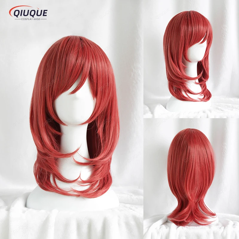 Ravissant! Love Live – perruque synthétique mi-bouclée Maki Nishikino, résistante à la chaleur, pour Cosplay, Costume de fête, avec piste et bonnet