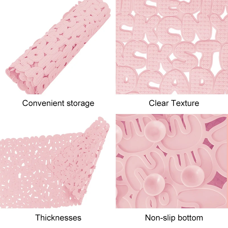 PVC hollow letter shower room bathroom non-slip mat bathroom bath foot mat toilet home shower mat