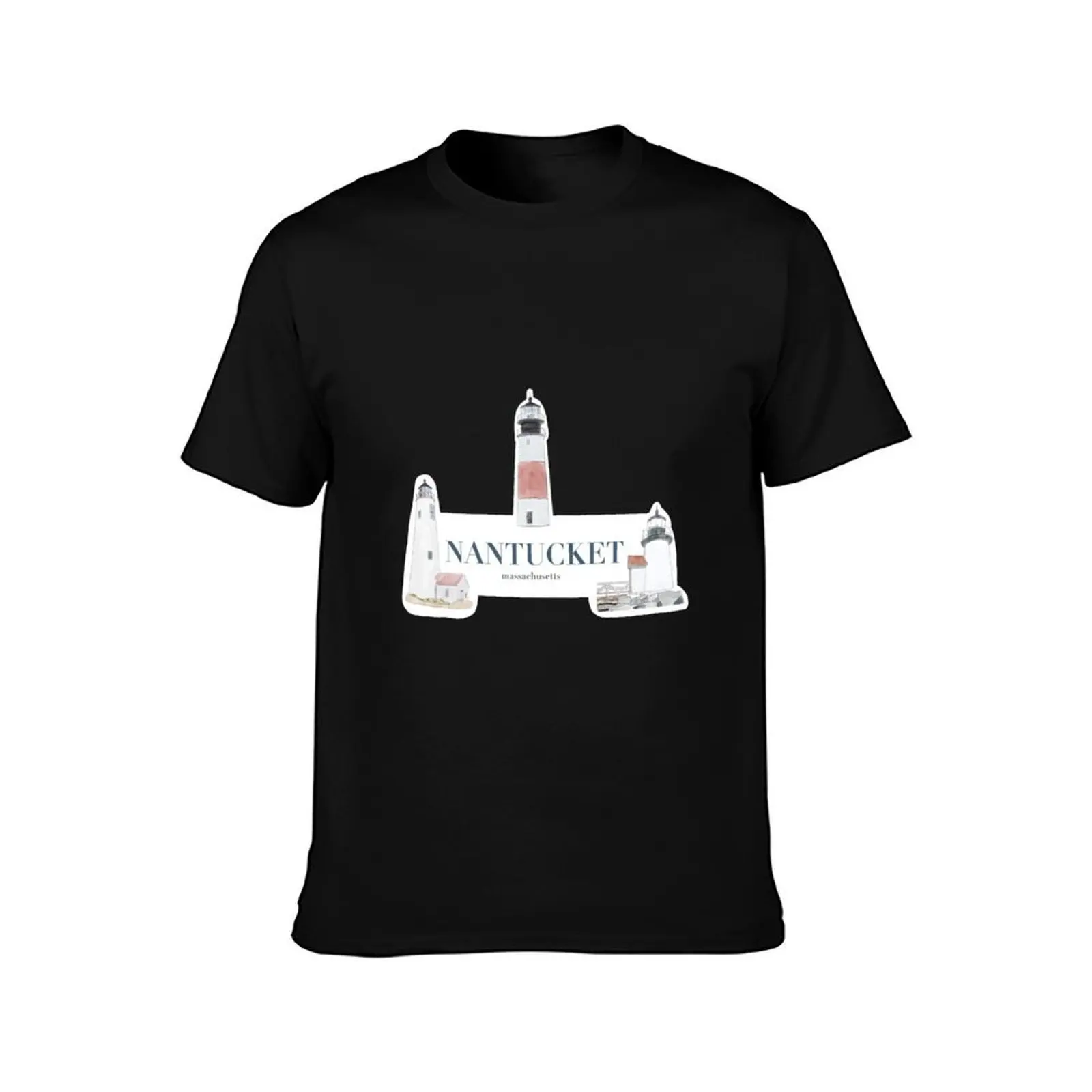 Nantucket Lighthouses T-Shirt, Summer Casual Cotton Tee, Oversized Streetwear Tops, Vintage Graphic Print, Unisex Men Women