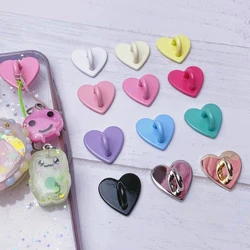 Kawaii Adhesive Heart Phone Charme Holder, Caso Do Telefone Móvel, Anel De Dedo, Stand Ganchos, Fivela Encantos, Fecho, Acessórios de Corda