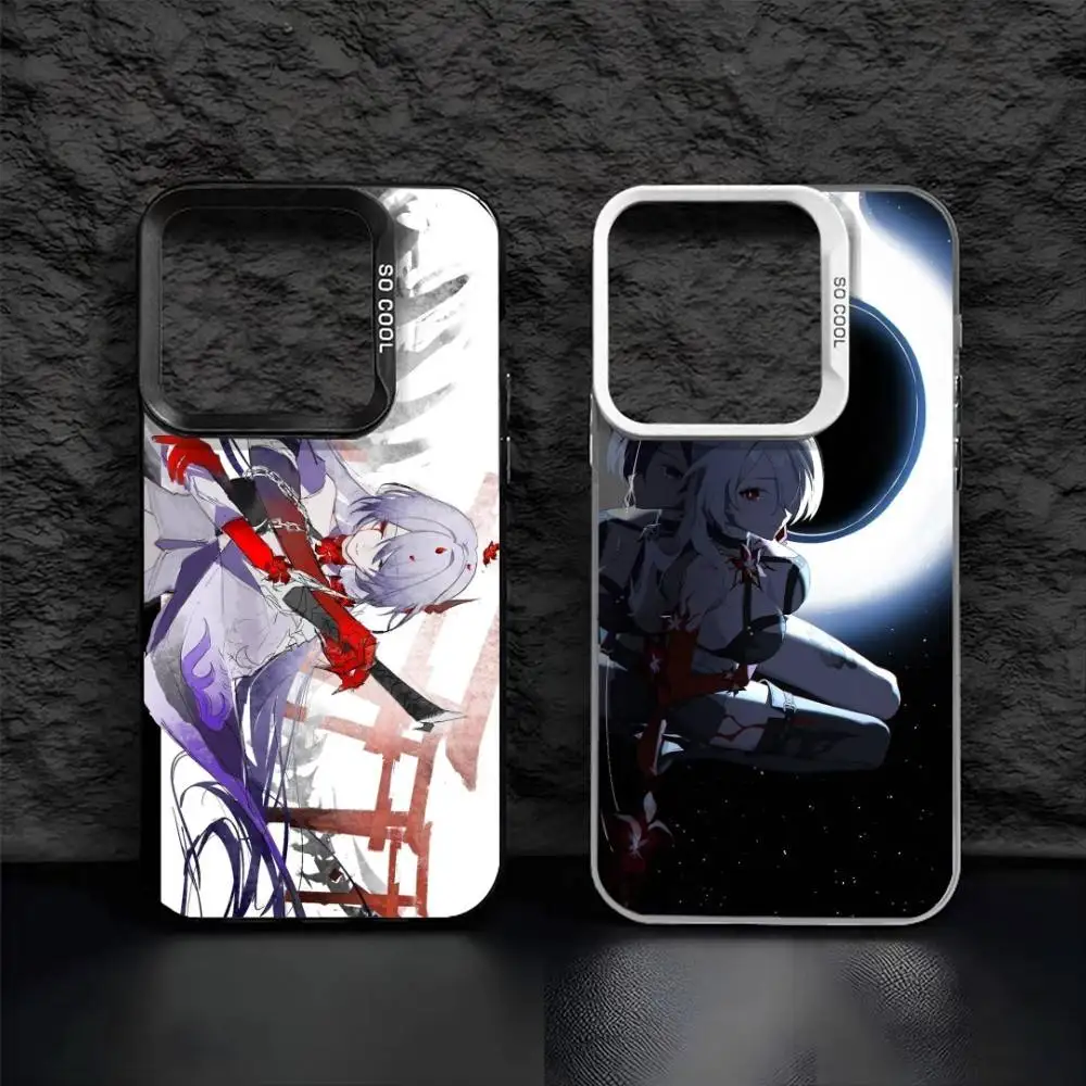 

A-Acheron Honkai S-Star R-Rail Phone Case For iPhone17, 16,15,14,13,12 Pro Max Black Candy Matte Shockproof Cover