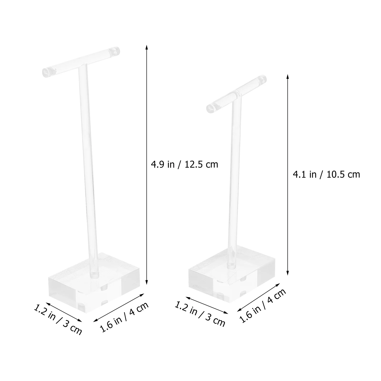 

4Pcs Earring Holder Organizer T-Shape Acrylic Jewelry Display Stand for Earrings Necklace Storage Rack Home Jewelry Organizer