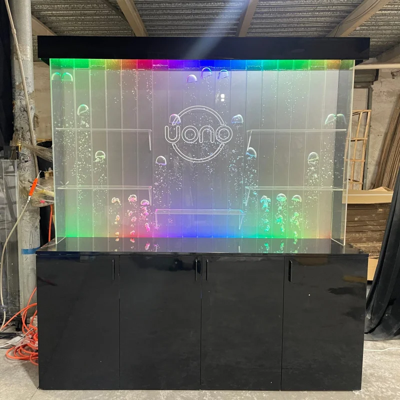 custom.Digital Bubble Wall Shelf Wine Design Luxury Wine Cabinet Led Lighted bar Shelf