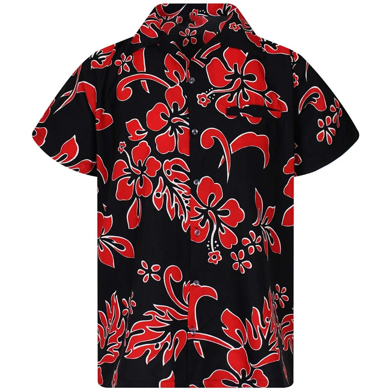 Men\'s shirt lapel summer short-sleeved Hawaiian personalized pattern 3D printing daily casual work vacation comfortable design