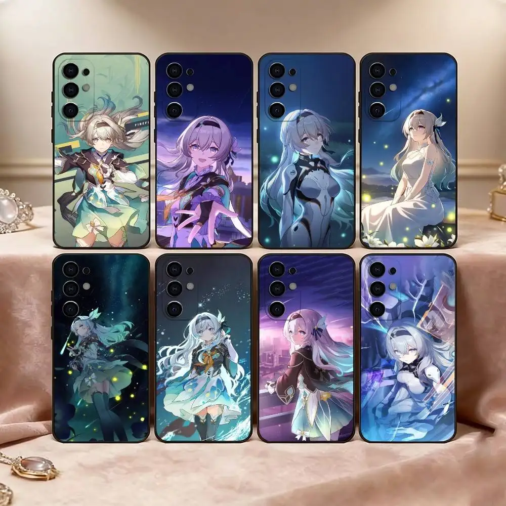 H-Honkai S-Star R-Rail F-Firefly Phone Case Black Silicone Soft For Samsung S25,S24,S21,S22,S23,S30,Ultra,S20,Plus,Fe,Lite