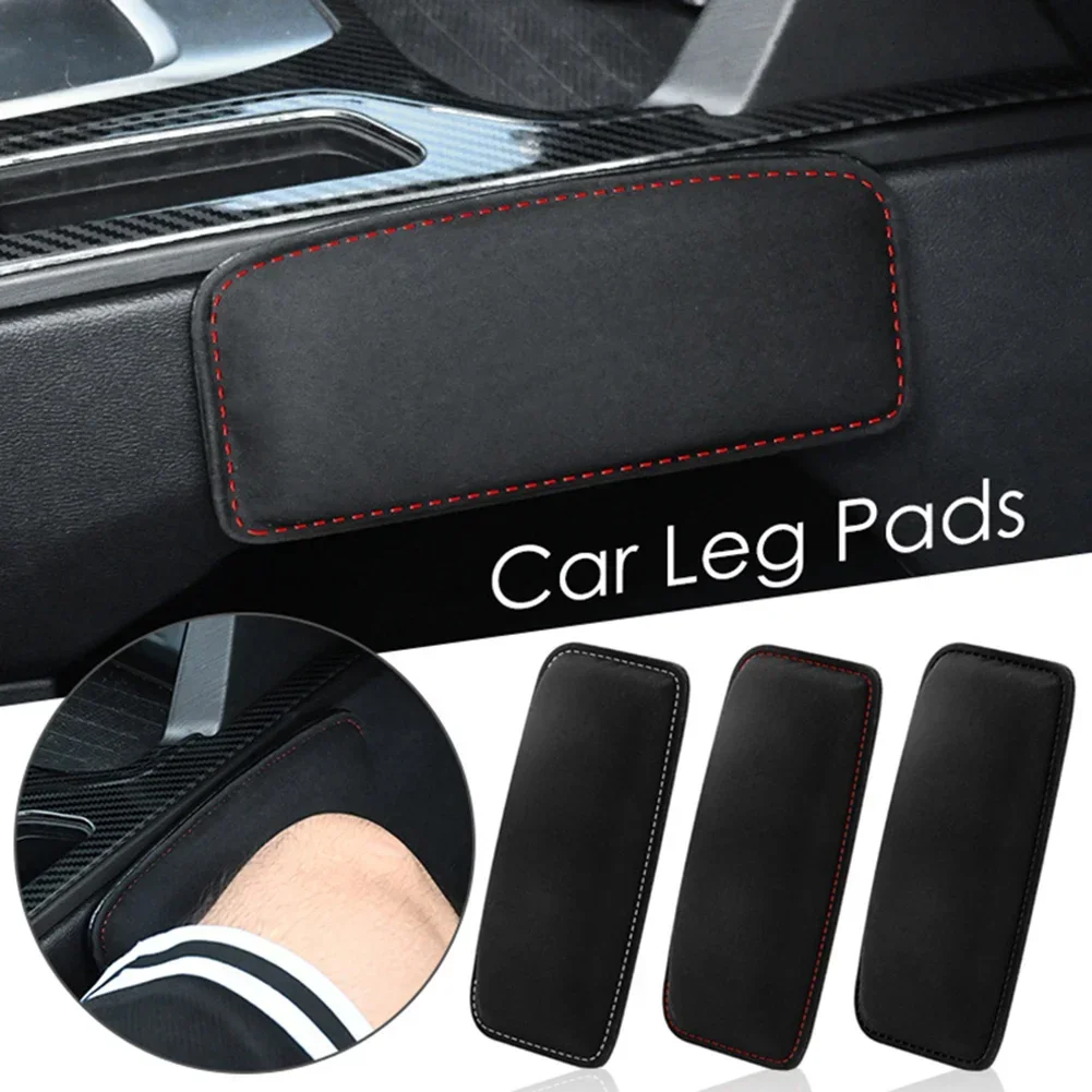 1pc Car Knee Pad- Leg Thigh Pillow- Memory Foam Suede Leather Auto Head Rest Cushion High Quality For Vehicles Support Comfort