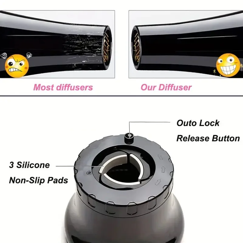 Difusor de cabello ajustable para cabello rizado Difusor de peinado ajustable para cabello rizado Accesorio de secador de pelo para boquillas de secador de pelo