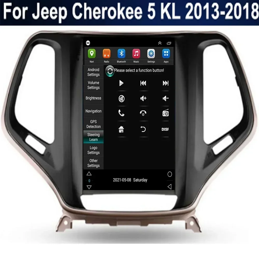 Per Tesla Stile 2Din Android 13 Autoradio Per Jeep Cherokee 5 KL 2013-2035 Lettore Video Multimediale GPS Stereo Carplay DSP RDS