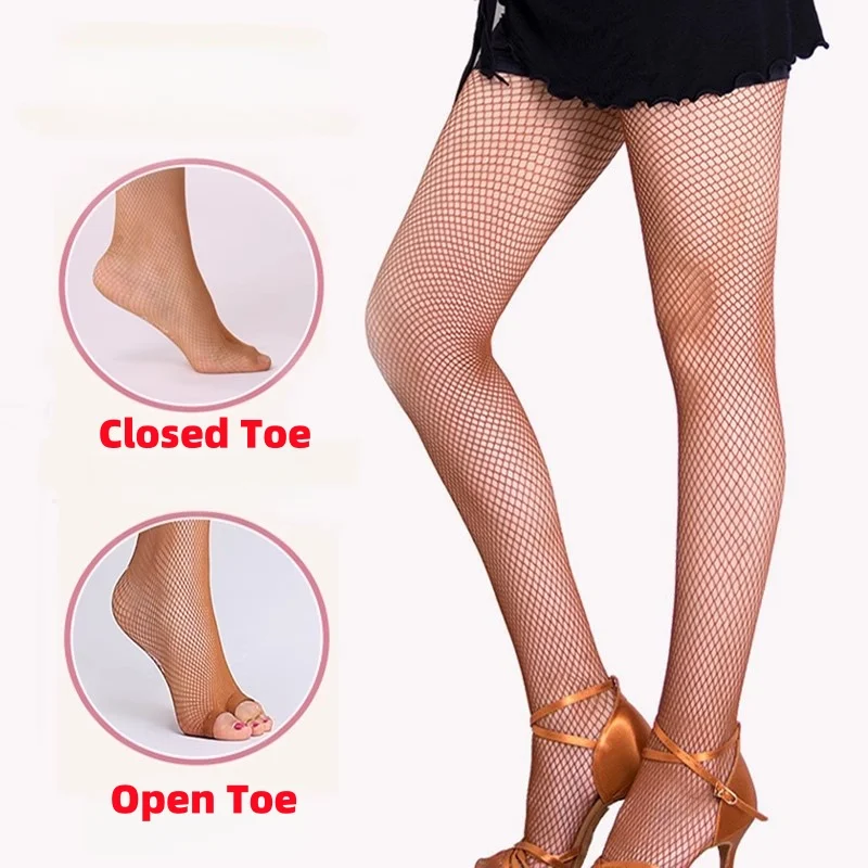 

Women Sexy Small Mesh Tights Without Toes High Stretchy Slim Shaping Pantyhose Party Dance Wear Control Top Breathable Stockings