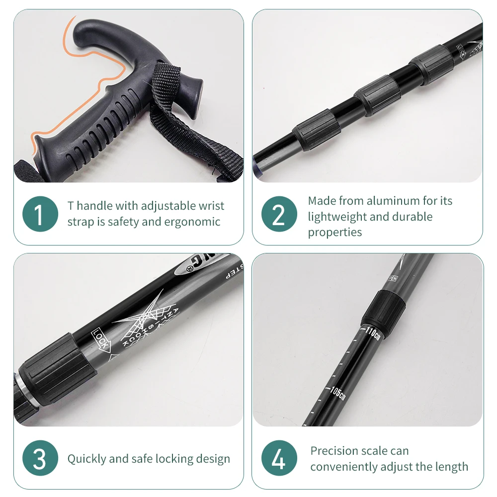 Folding Trekking Pole Stick 4