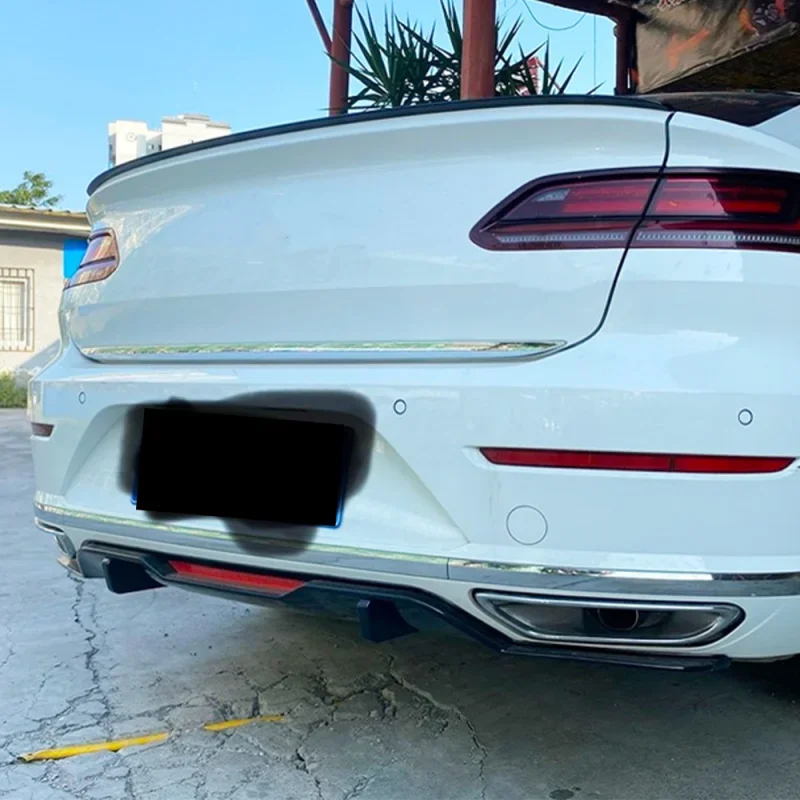 جناح سبويلر خلفي أسود لامع لسيارة Volkswagen VW Arteon CC 2019 2020 2021 2022 2023 أطقم سبويلر خلفية ضبط ABS
