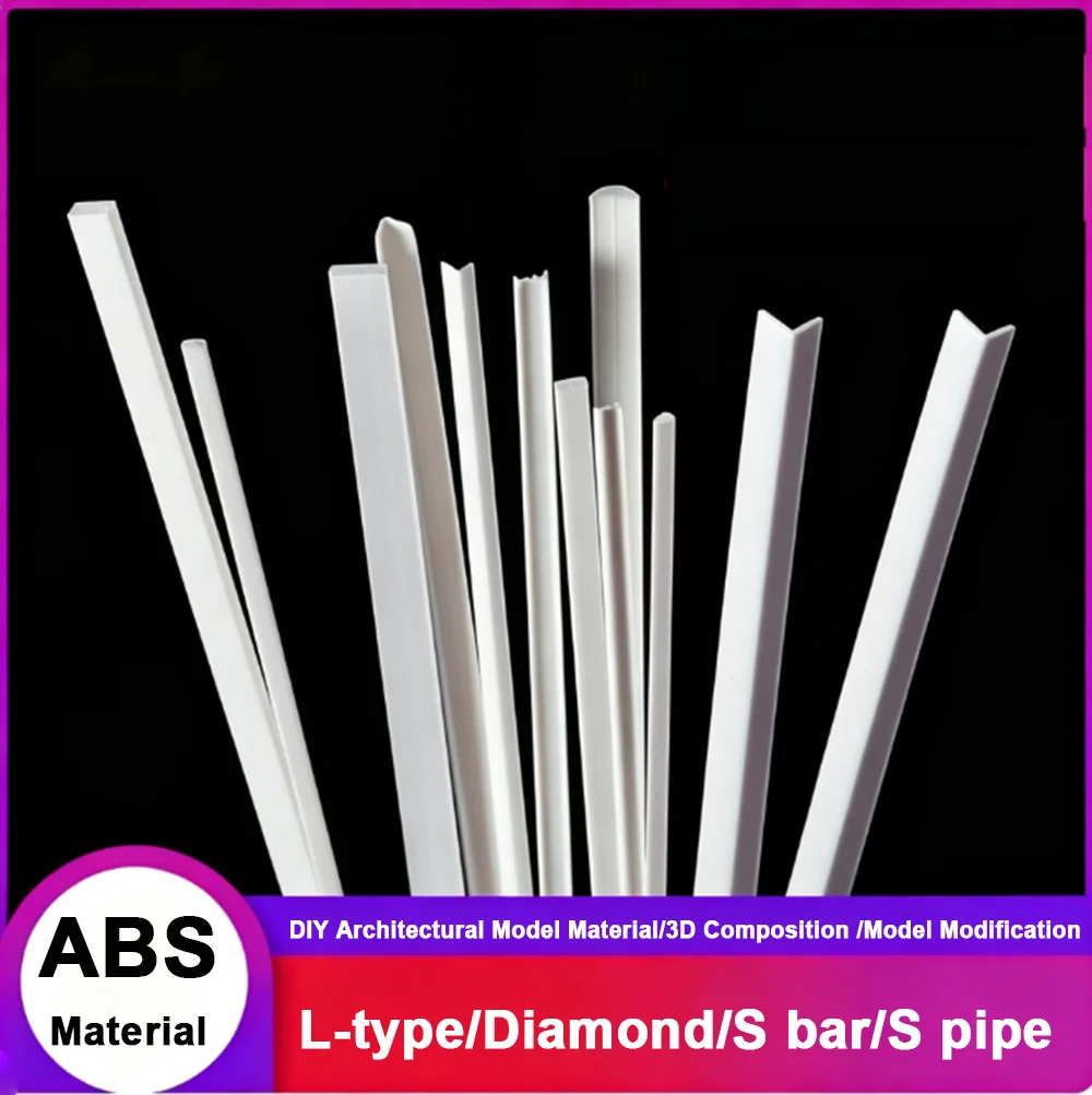 1/3/5PCS ABS Plastic Square and L-Shape Bars Length 250mm Sand Table Model Architectural Making DIY Craft Material
