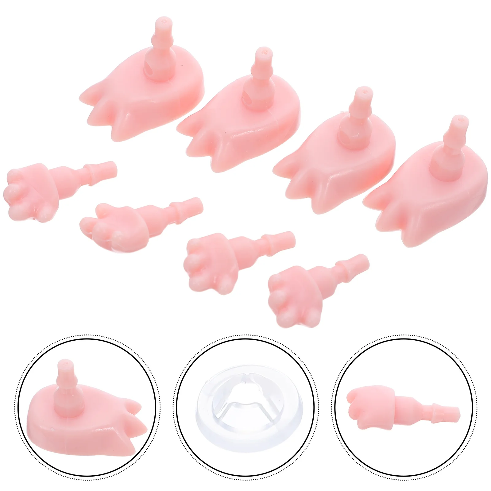 4 セットミニチュア手足パーツリアルなプラスチックジョイント DIY 作成アクセサリーアクションフィギュアクラフト供給