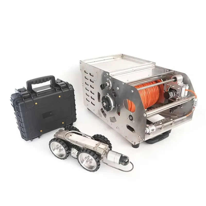 60m Cable Corrosion-resistant Alloy Steel 1080P HD Light Sewer Camera Inspection Crawler Pipe Inspection Robot