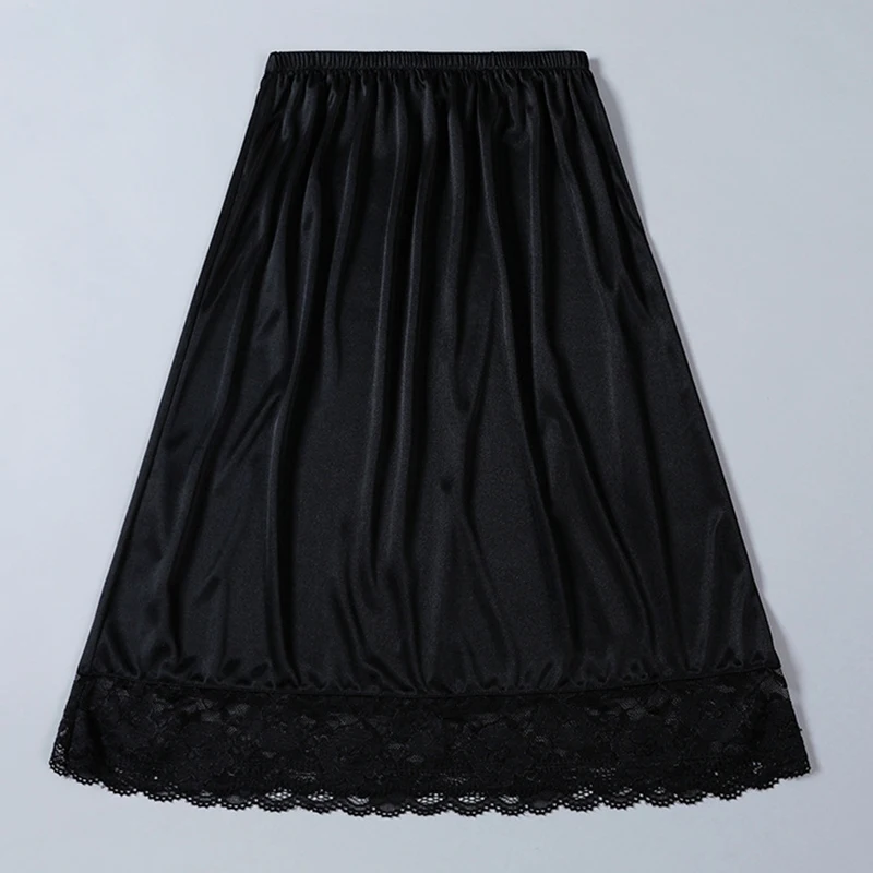 Lady Summer Half Slips Underskirt Inner Petticoat Lace Trim Mini Skirts Bottomed Skirt Extender Knee Lace Slip Half Extenders