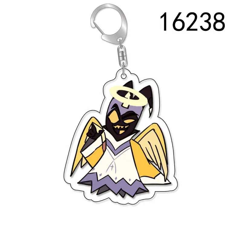 Hazbin Hotel Cartoon 6cm Acrylic Keychain Anime Figure Charlie Morningstar Vaggie Alastor Keyring Bag Decor Key Chain