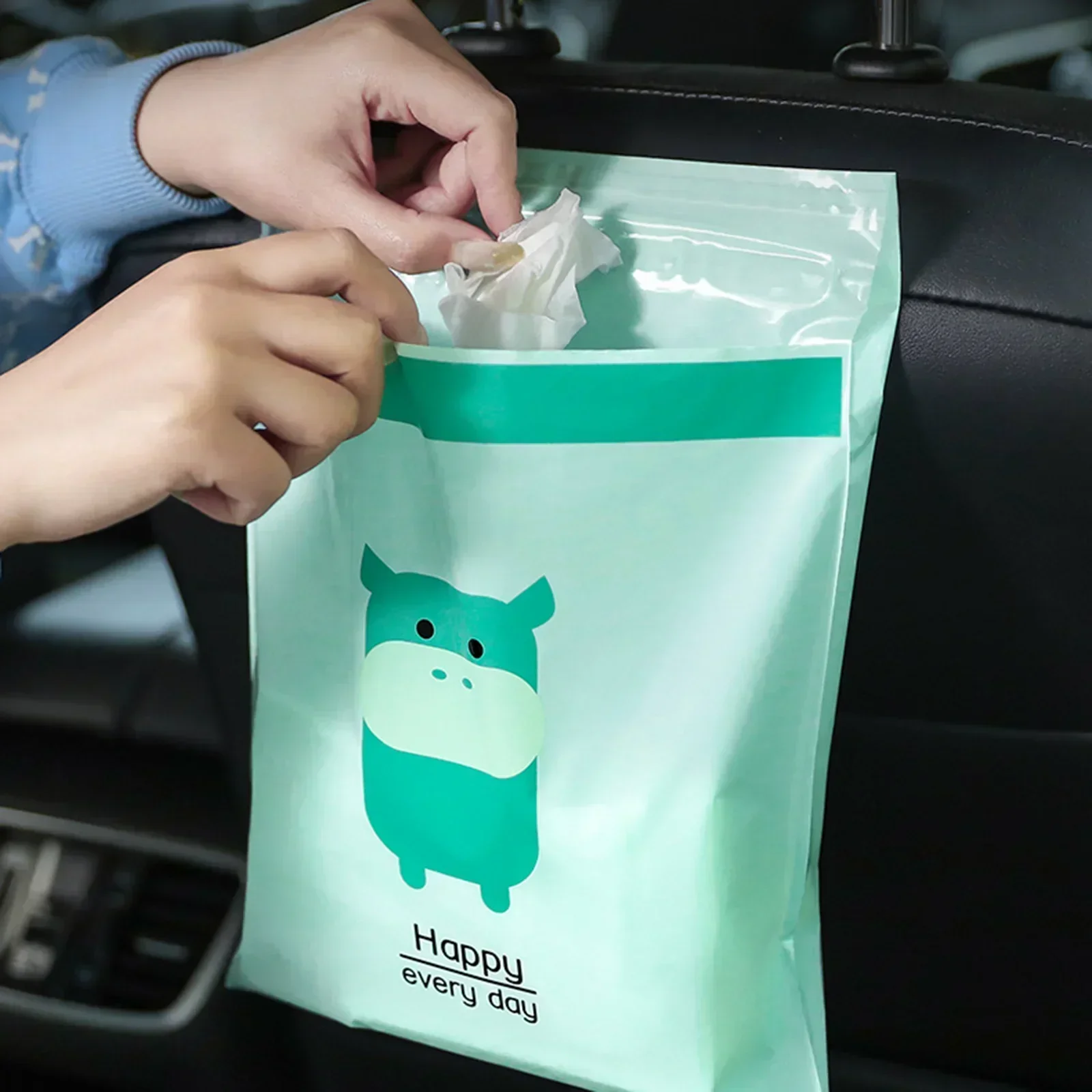 15PCS Adhesive Car Trash Bags Office Cleaning Bags Student Dormitory Desktop Table Edge Home Self-Adhesive Trash Bags