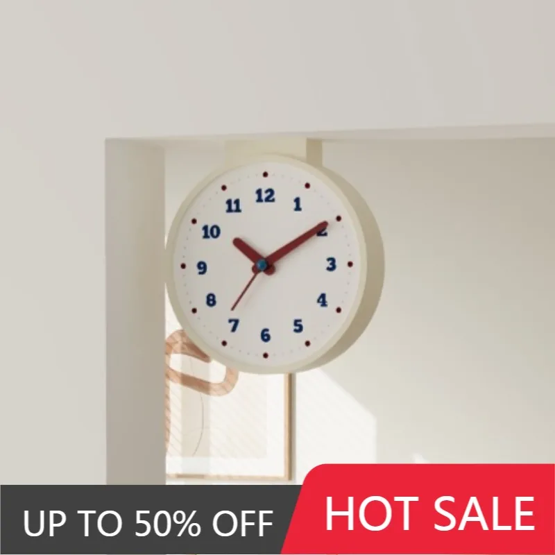 Double Sided Wall Clock Bedroom Modern Corner Wall Clocks Minimalist Circular Silent Hanging Watch Art Stylish Home Decoration