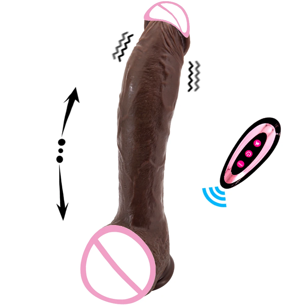 Balc Long  realistic big dildo vibrator penis telescopic swing heating silicone dildos female remote control vibrators for women