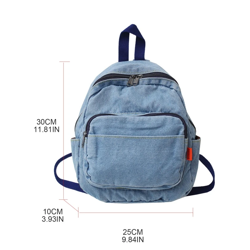 Vintage Denim Backpack School Travel Daypack Shoulder Bags for Teenager Girls