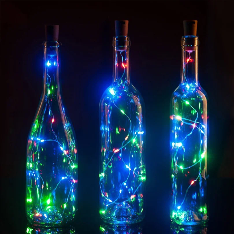 Guirnalda de luces LED para decoración navideña, tira de luces de corcho para botella de vino, para habitación, fiesta en casa, vacaciones, incluye