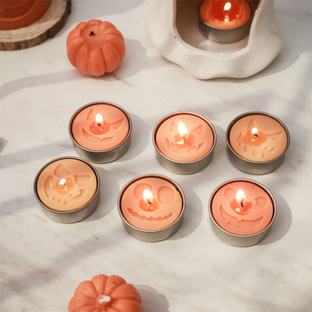 

Haunted Grins Tealight Candle Mold DIY Handmade Candle Silicone Mould Halloween Home Decoration