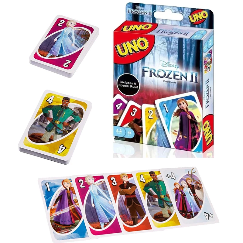 uno Disney Frozen card card game, suitable for families and parties, with 3 different categories of challenges