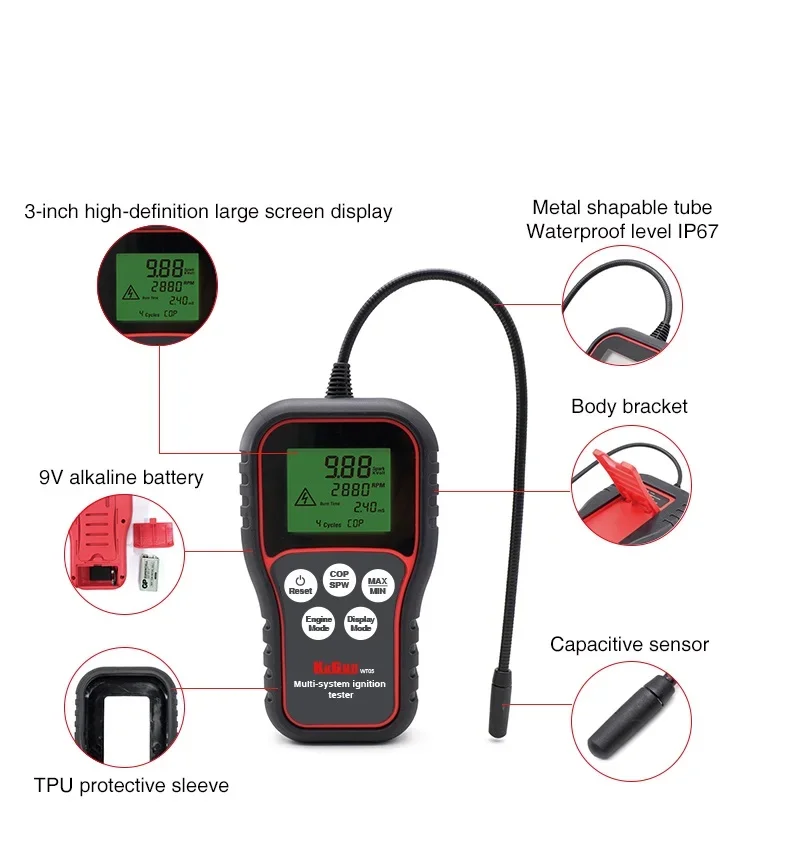 

Spark Burning Time Testing Ignittion Coil Detector Plug Coil Inductive Tester With Quick Result