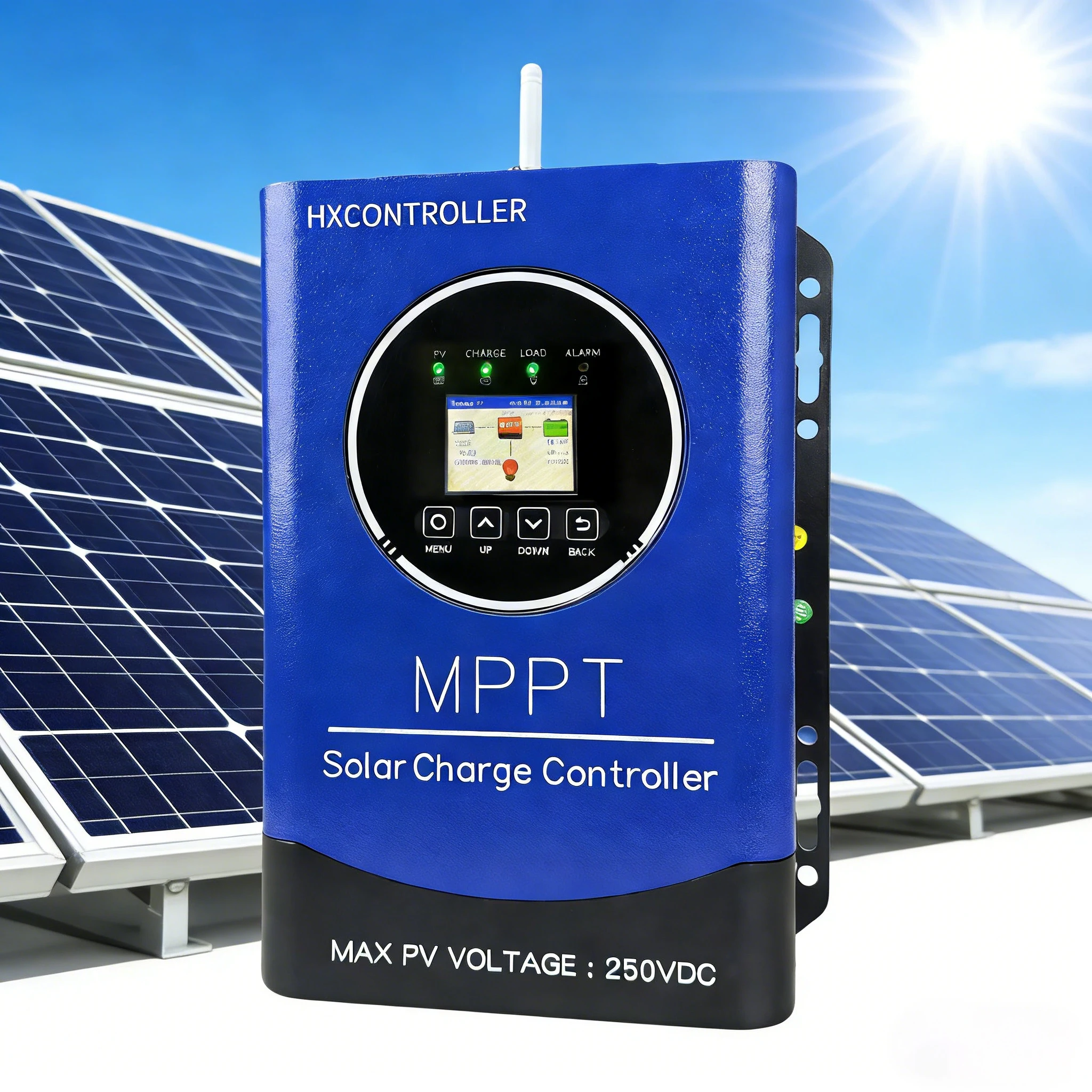 

Контроллер заряда HXCONTROLLER 60 А, 7200 Вт, MPPT, 250 В постоянного тока для солнечных систем с Wi-Fi мониторингом, для LiFePO4 12В, 24В, 48В, 72В, 96В, 120В