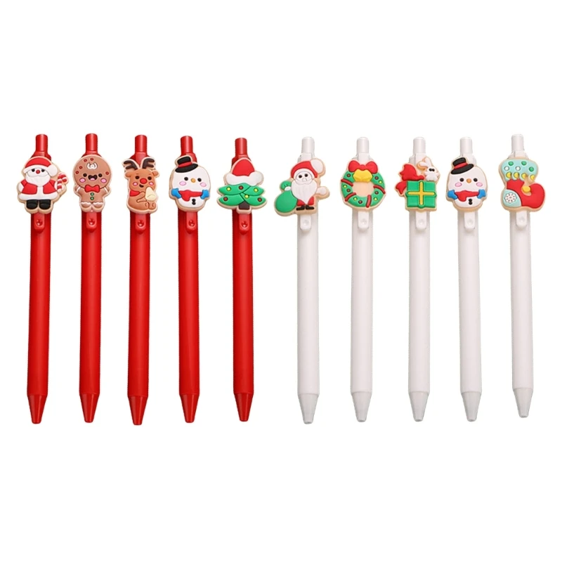 5/10 Pieces 0.5mm Santa Gel Pen Neutral Pen Pen Quick-Drying Gel Pen School Supplies for Student Teacher