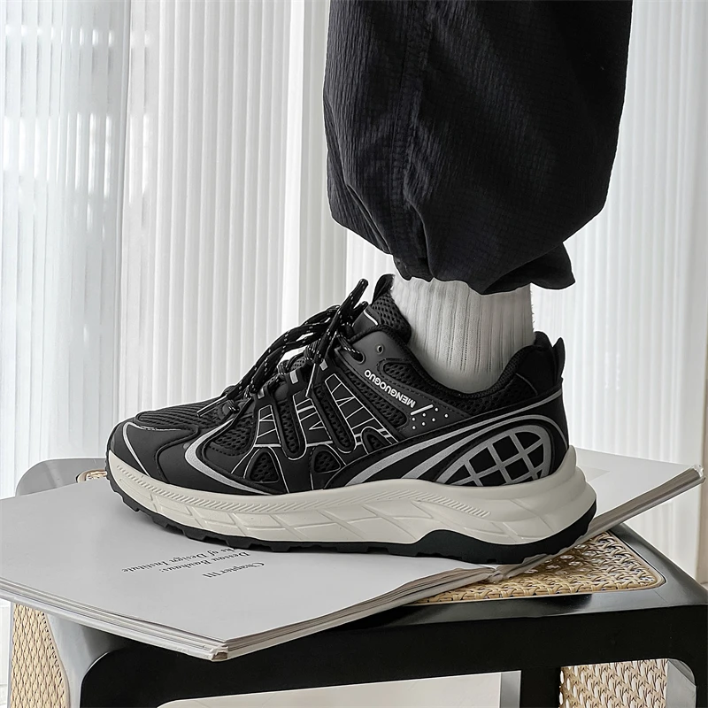 Men's Shoes 39-44 Thick-soled Breathable Sneakers Fashion Mesh Casual Shoes Delivery Fast Casual Men's Cloth Shoes
