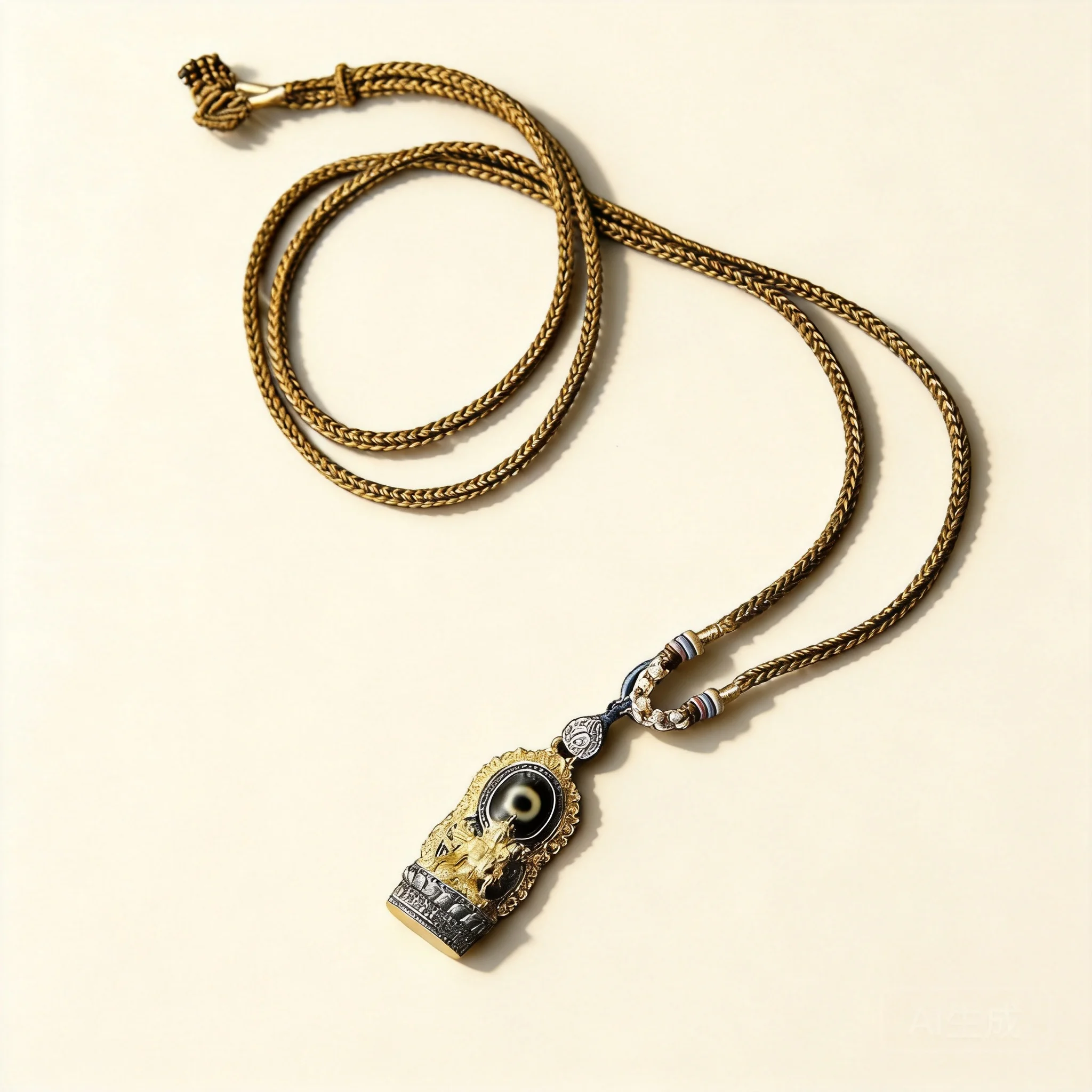 Tibetan Style One Eye Imitation Dzi Bead Pendant Green Tara Buddha Amulet Handmade Retro Chinese Style Good Luck Blessing Neckla
