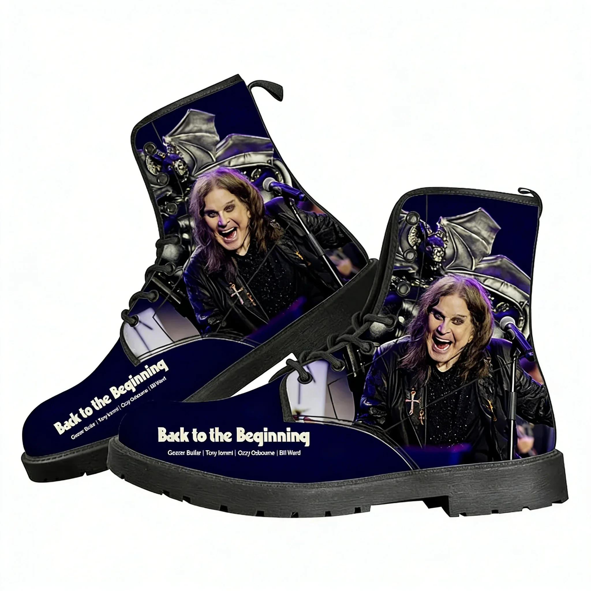 

Ozzy Osbourne 1948-2025 Boots Mens Womens Teenager Leather Shoes Casual Boot Back To The Beginning Print On Demand Custom Shoe