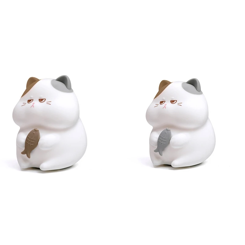 

Cute Silicone Cat Night Light Dimmable Nursery Sleeping Light Kawaii Cordless Touch Light for Kids Room Decor-AA70