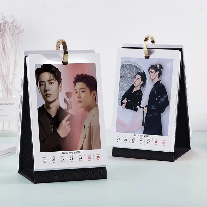 Xiao Zhan, Wang Yibo, 2023 Weekly Calendar, Stars, Simple Table Calendar, Creative Small Fresh Table Set Gift