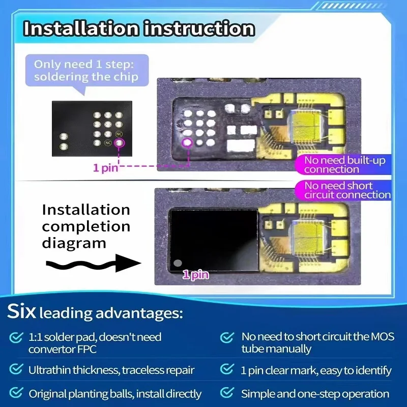 JCID JC Dot Projector Chip Face lattice IC Romeo 2 For iPhone 11 12 13 14 Pro Max XR X For iPad Pro 3 4 Face ID Repair Tools