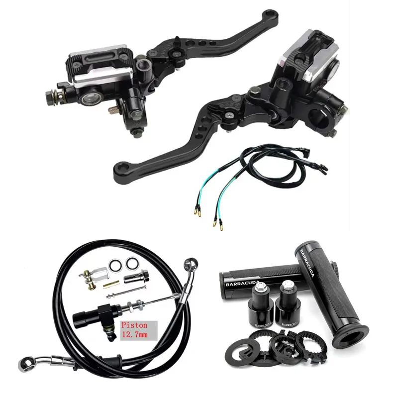 

CNC 22mmMotorcycle Hydraulic clutch kit brake lever master cylinder with brake hose for 50cc-300cc Sport Bike Street Bike