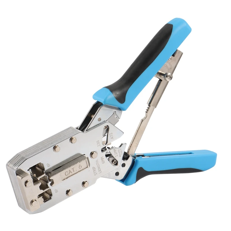 Herramienta de prensado de enchufe Modular STP, alicates RJ45 con Llave de trinquete, 8 pulgadas, 4P, 6P, 8P, MT-8106R