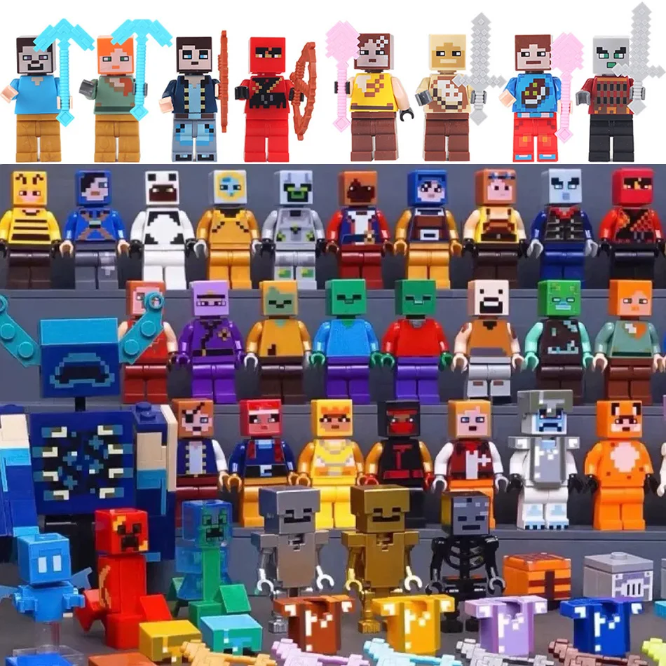 Minecraft Spiel-Actionfiguren PVC Mini-Modelle Spielzeug-Ornamente 20-100 Stück Set Frei Schwingende Sammlerpuppen für Geburtstagsgeschenke