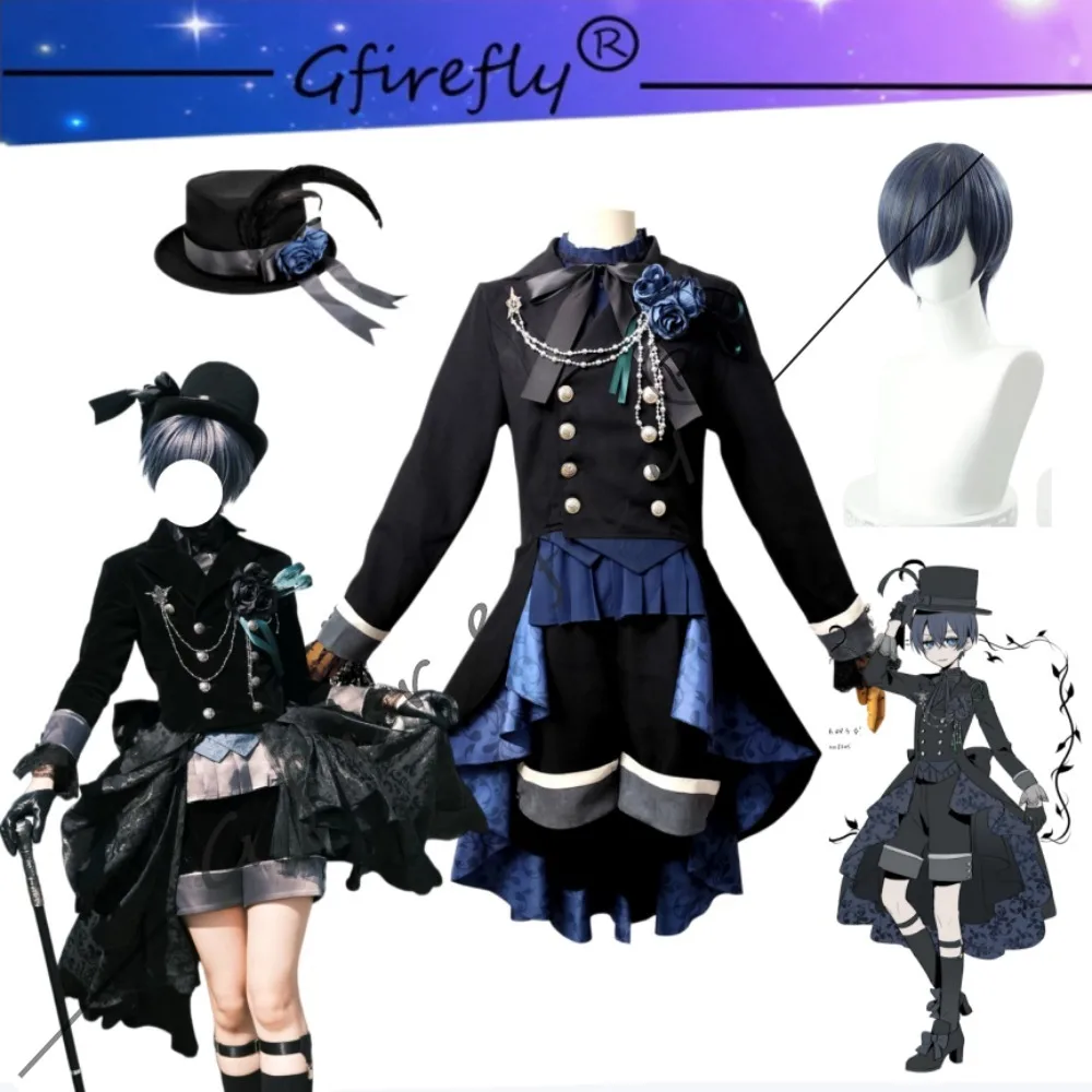 

Black Butler Ciel Phantomhive Same Style Black Rose Cosplay Costume Emerald Witch Arc Adult Carnival Party Halloween Outfit