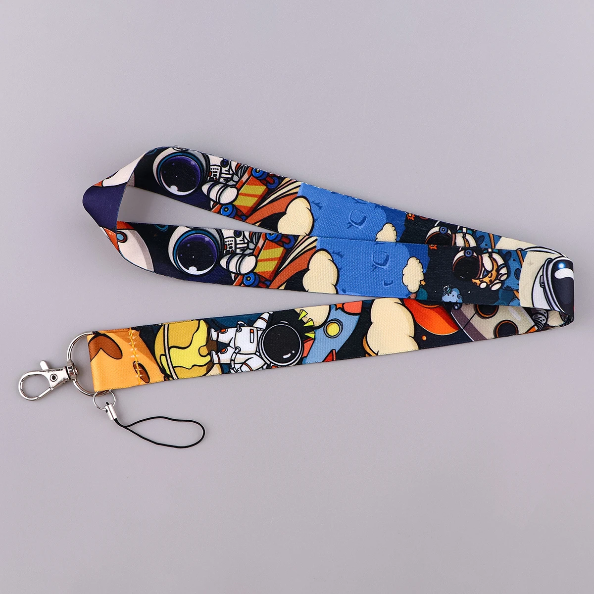 Astronaut Lanyard Credit Card ID Badge Holder Key Ring Bag Travel Business Card Cover Keychain Fashion Phone Charm Accessories