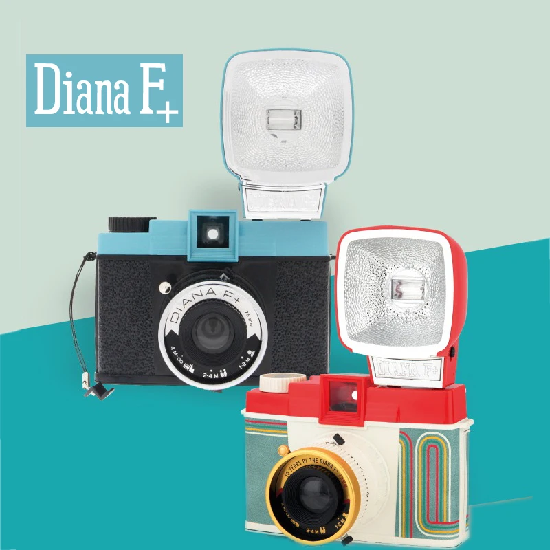 For Lomography Diana F+ Medium Format Camera Retro 120 Film camera with Flash Film Camera Vintage Music Magic Film