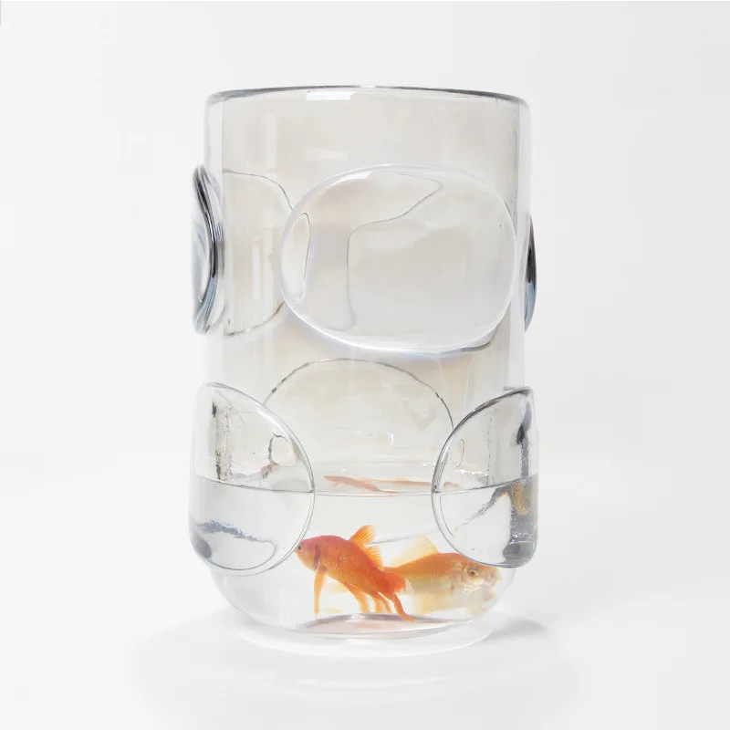 Simple and modern creative transparent glass handmade flower ware dining table TV cabinet desktop hotel sales offi