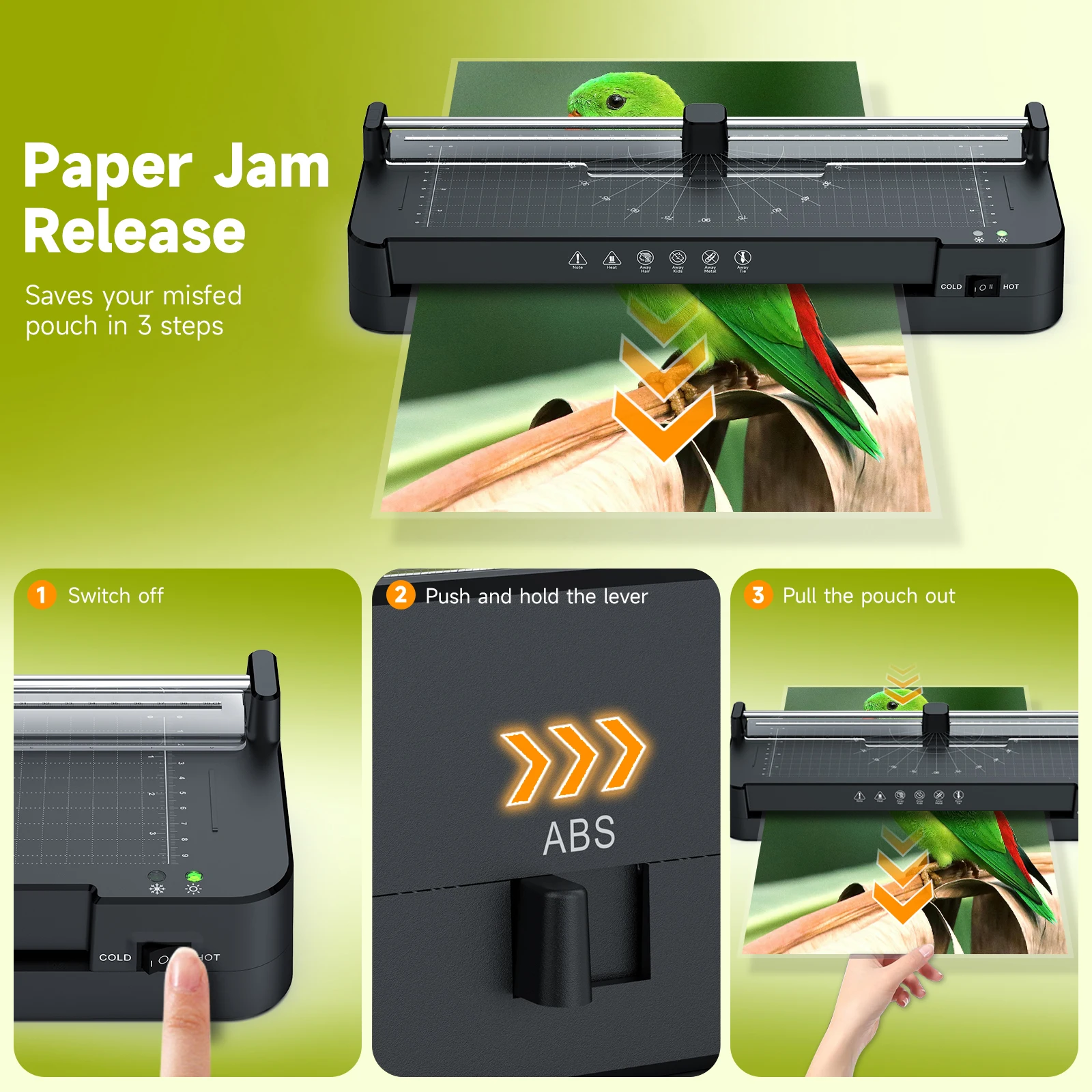 Office and School Factory Thermal Hot Cold Laminator A3 A4 Paper Photo Pouch Laminating Machine