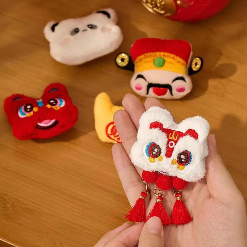 Lion Dance Pattern Decorations 2025 New Year Of The Snake Pendant Atmosphere Scene Layout Spring Festival Door Handle Gloves