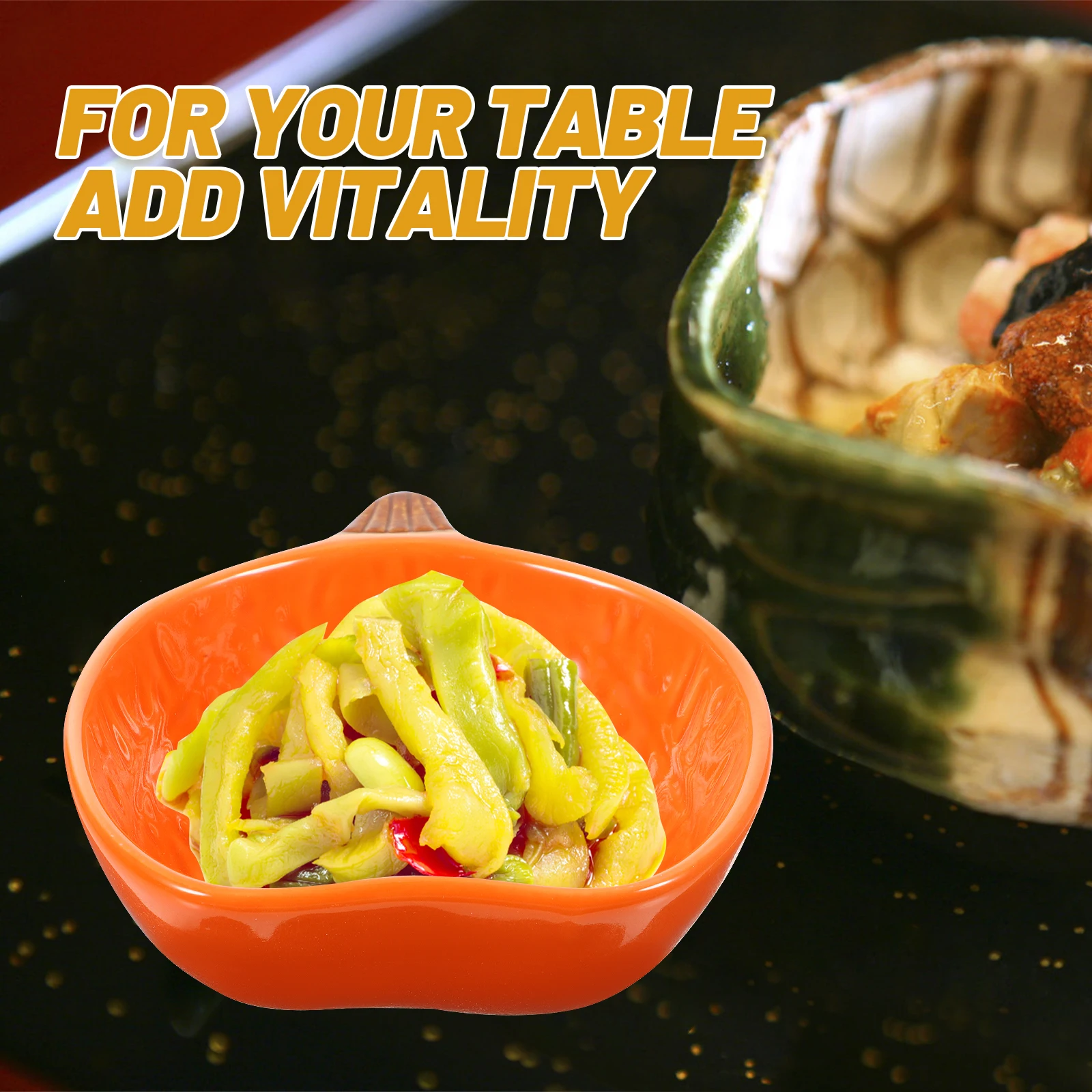 

4 Pcs Pumpkin Ceramic Mold Dip Bowl Condiment Serving Dish Seasoning Ceramics Small Bowls Sauce