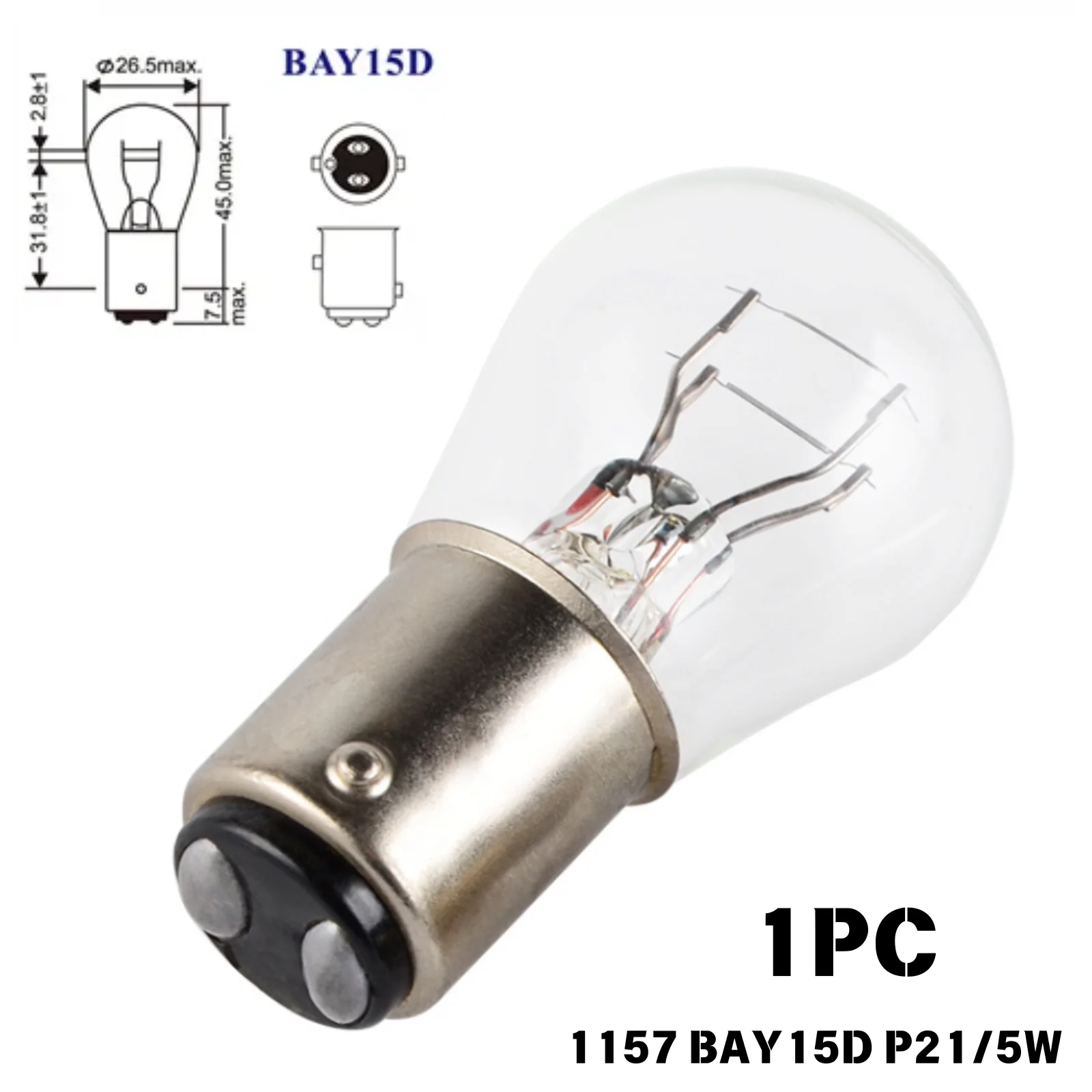 

1PC 1157 BAY15D Halogen Bulb for Motorcycle ATV Car Side Position Indicator Turn Singal Light Auto Stop Brake Reverse Lamp 6V