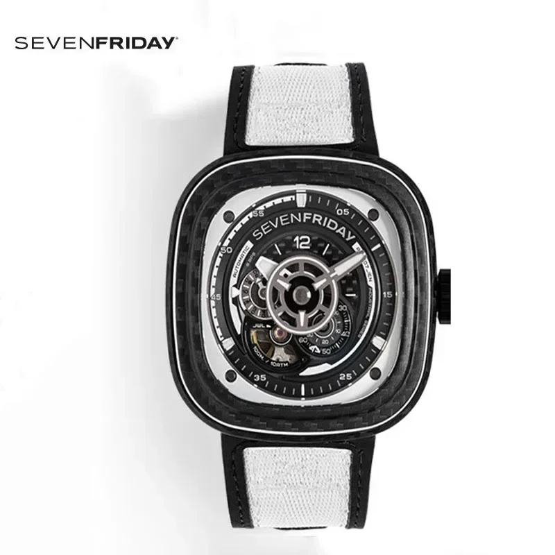 SEVENFRIDAY watch P3C/07 men\'s carbon fiber automatic mechanical watch P series waterproof fashion men\'s watch luxury brand