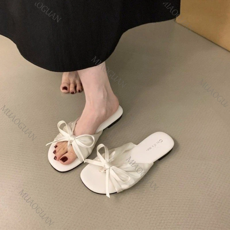 Butterfly-kont Pleated Women's Sandals Fashion Summer Outdoor Flat Slippers New Fairy Party Dress Skirts Beach Low Heels Shoes - view 3