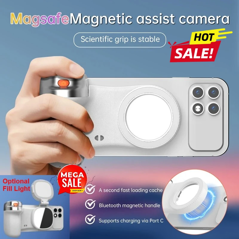 

Новая магнитная многофункциональная беспроводная Bluetooth-камера для селфи и видеоблогов, держатель для телефона, селфи-камера с дополнительной подсветкой (опционально)